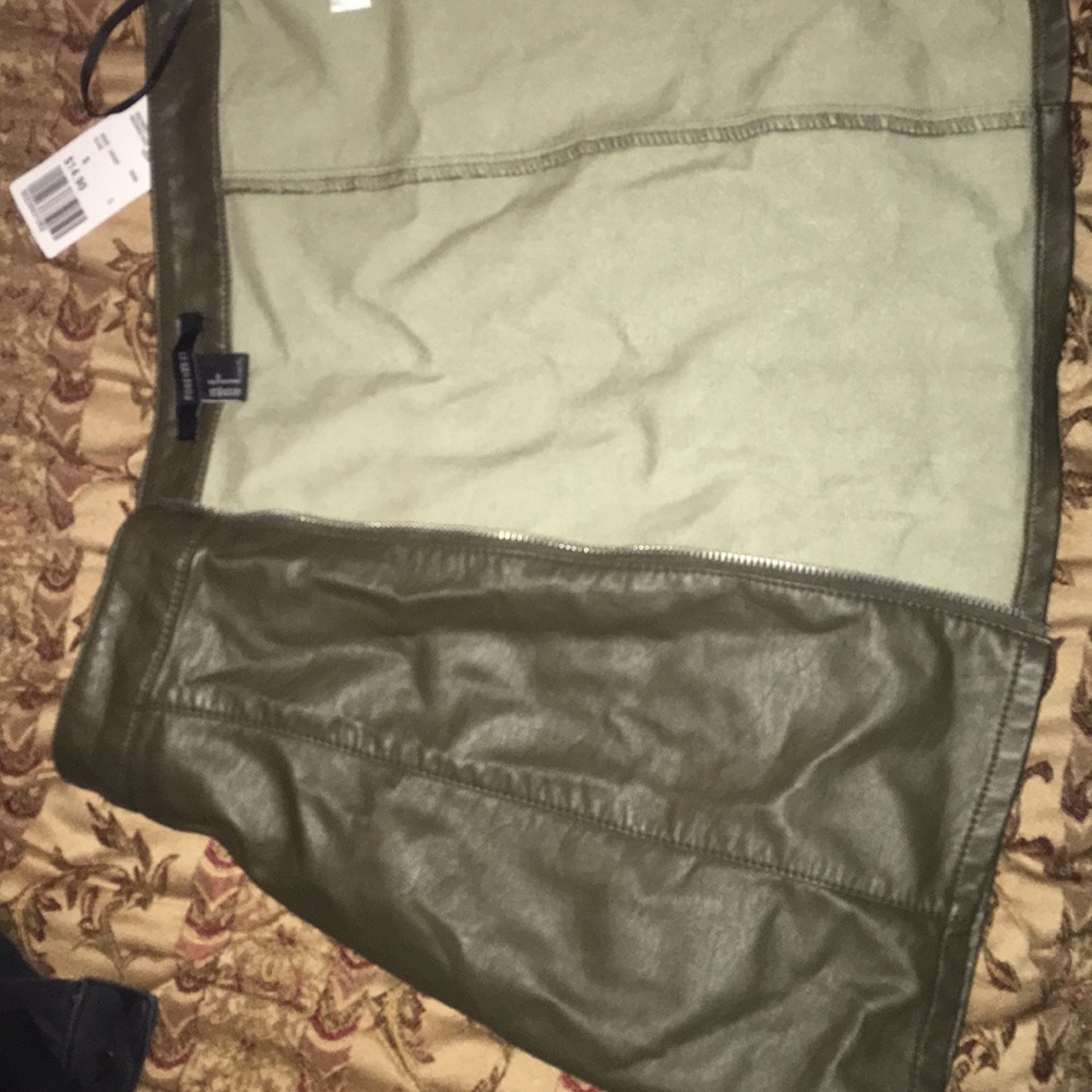 Olive Green Faux Leather Skirt